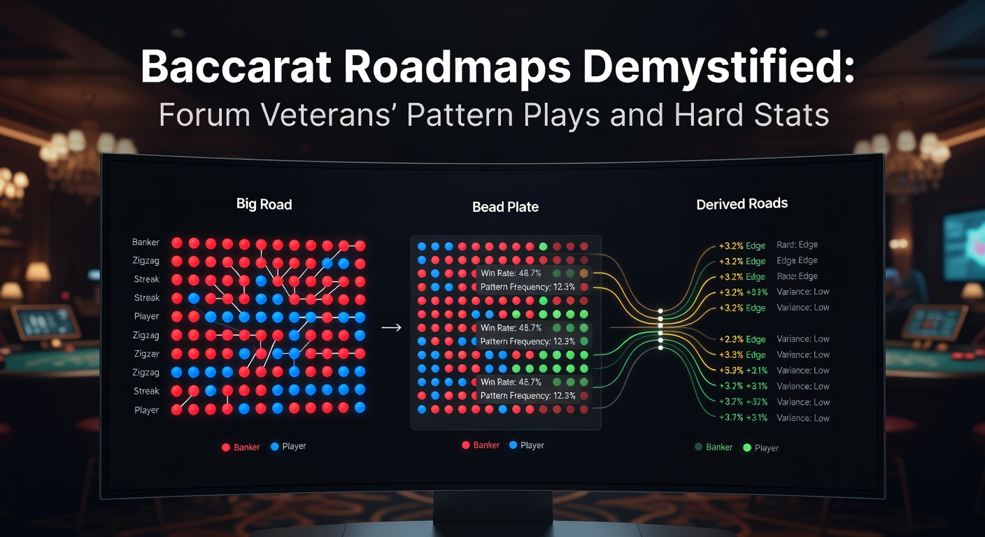 Colorful baccarat roadmap displaying streaks of player and banker wins on a casino table