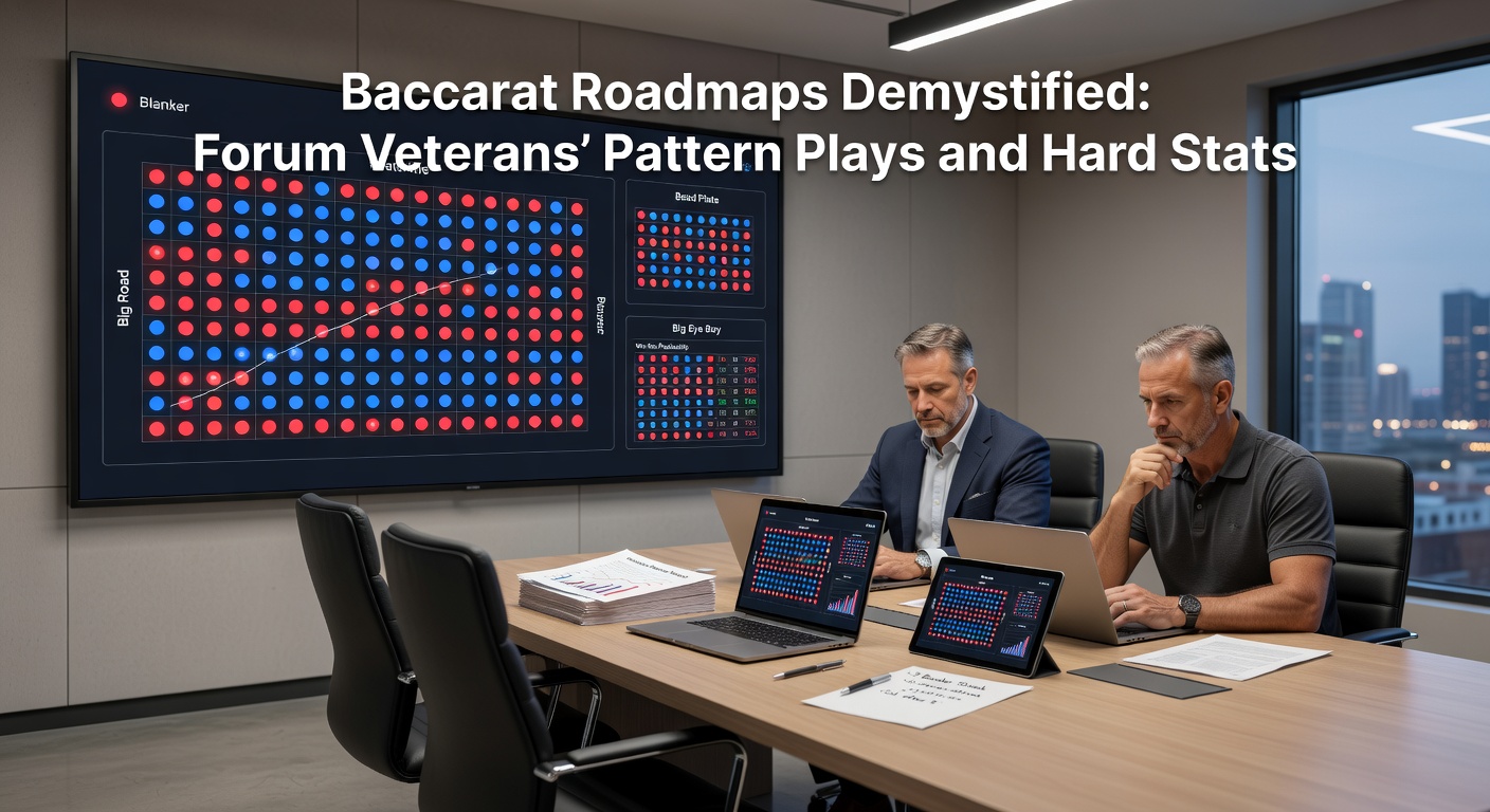 Close-up of a digital baccarat shoe roadmap with annotated player streaks and betting markers