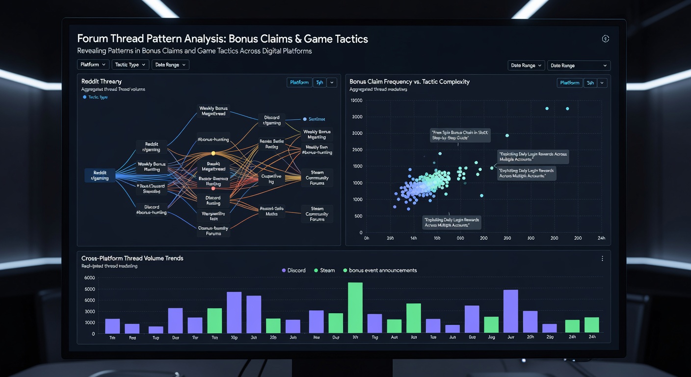 Infographic summarizing recurring patterns observed in forum discussions about bonus utilization and strategic play across different digital gaming sites