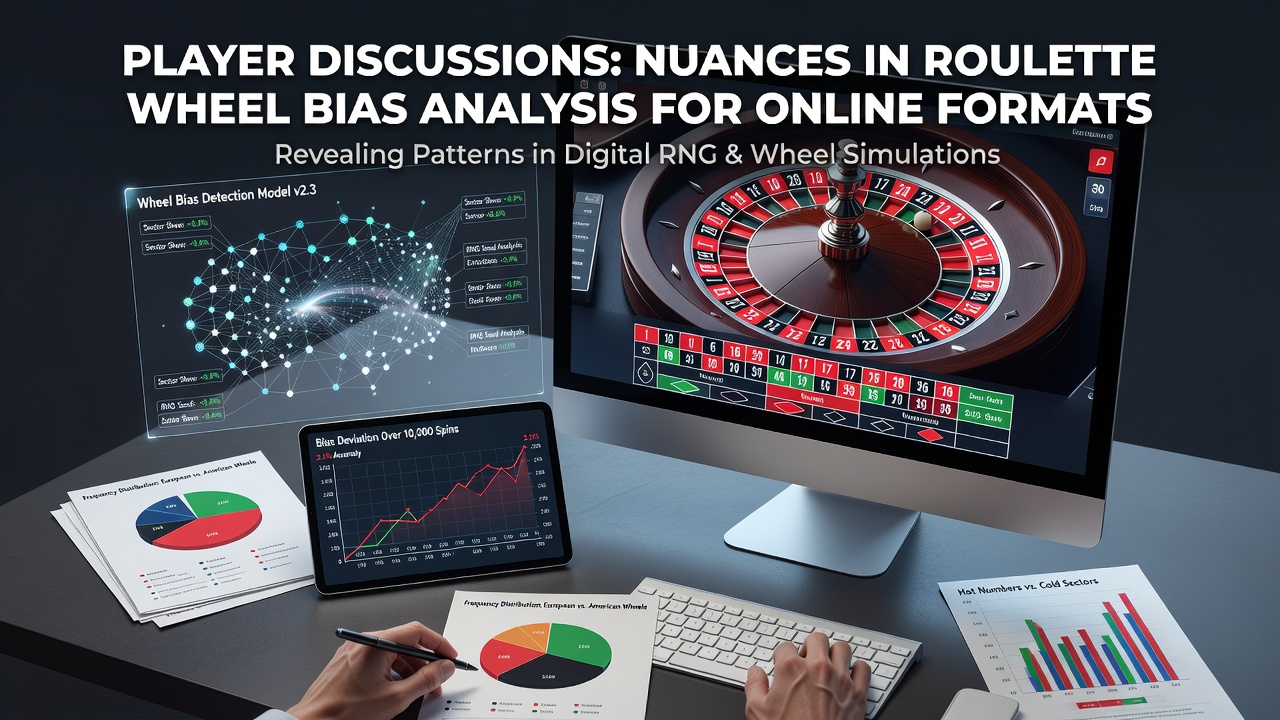 Online players reviewing roulette wheel data and bias patterns in a forum discussion